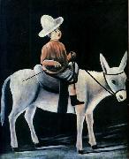 Niko Pirosmani A Little Boy Riding a Donkey oil on canvas